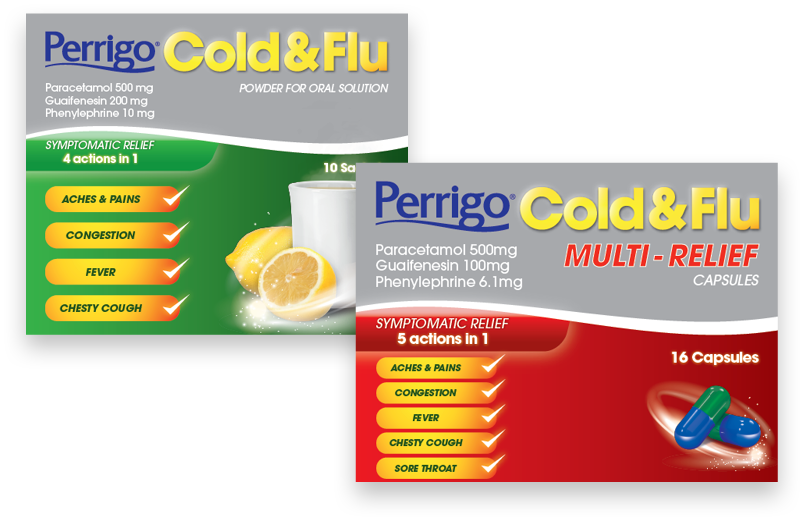 Perrigo Cold & Flu Powder Oral Solution & Perrigo Cold & Flu Multi-Relief Capsules